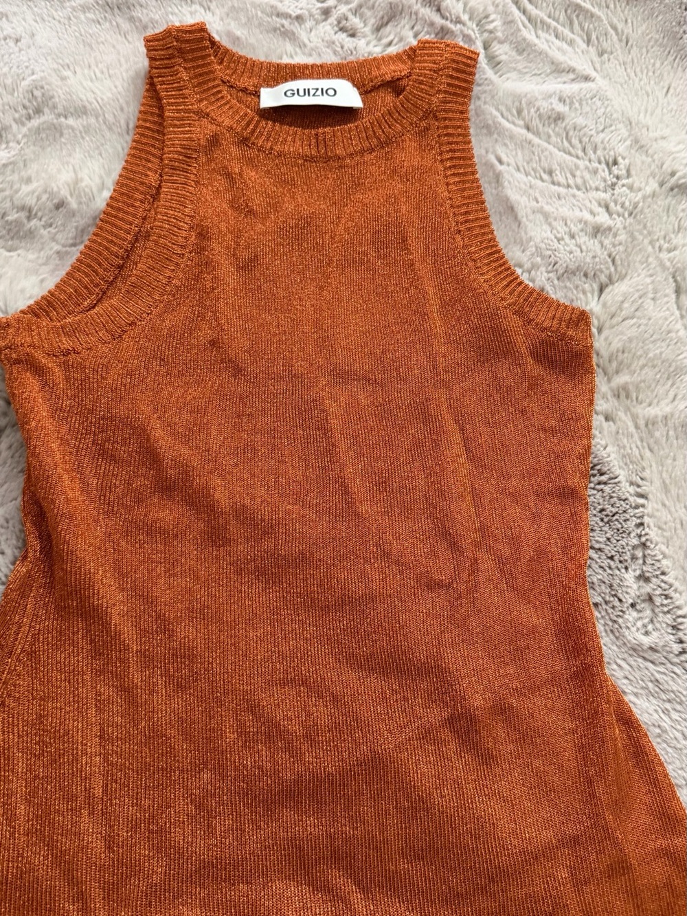 Women's sunset Orange Knit Tank Top